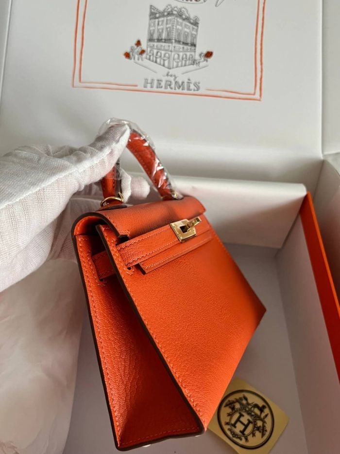 Mini Kelly Chevre 19 Bag“19*12*6CM”-0511=