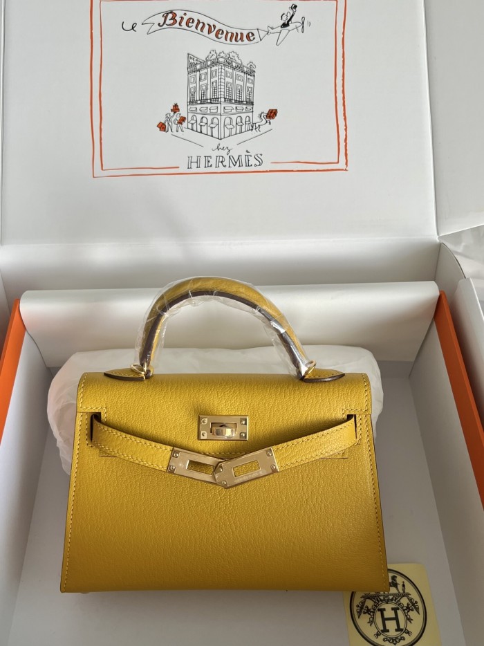 Mini Kelly Chevre 19 Bag“19*12*6CM”-0511=