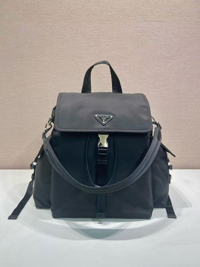 Re-Nylon and leather backpack“39*37*20CM”-008=