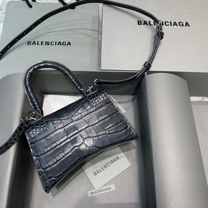 Hourglass Crocodile Embossed Handbag XS“19*11*8CM”-006=
