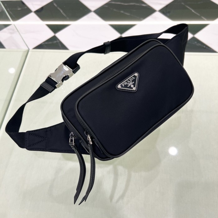 Re-Nylon And Saffiano Leather Shoulder Bag“21*12.5*4.5CM”-005=