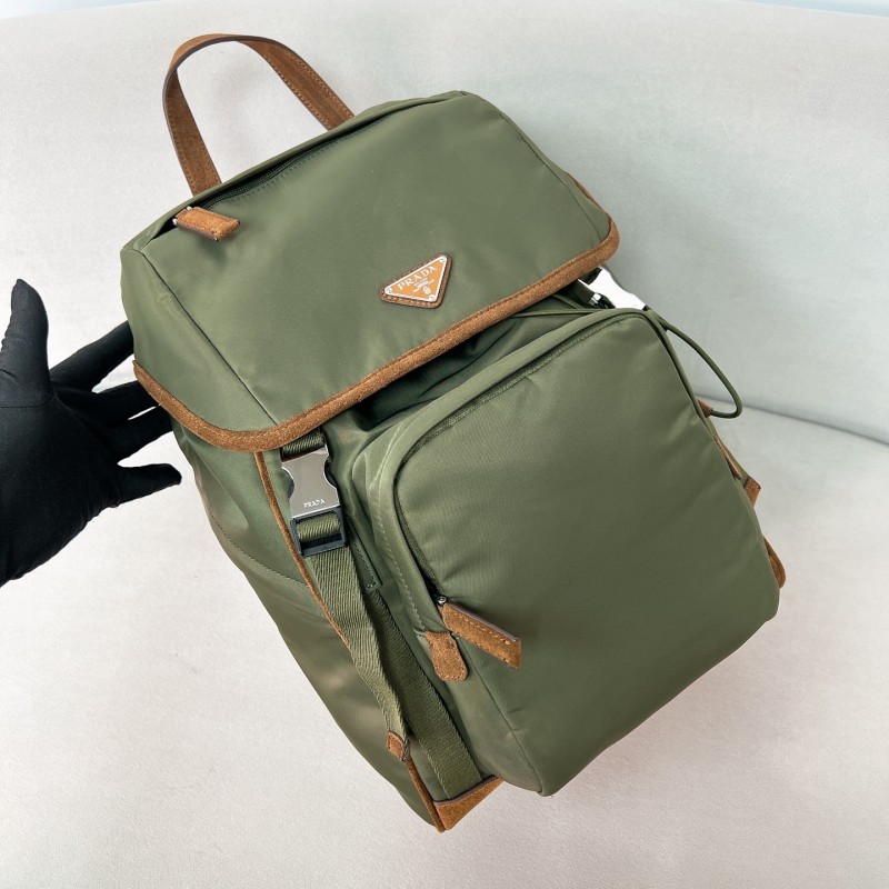 Re-Nylon and Saffiano leather backpack“45*27*17CM”-089=
