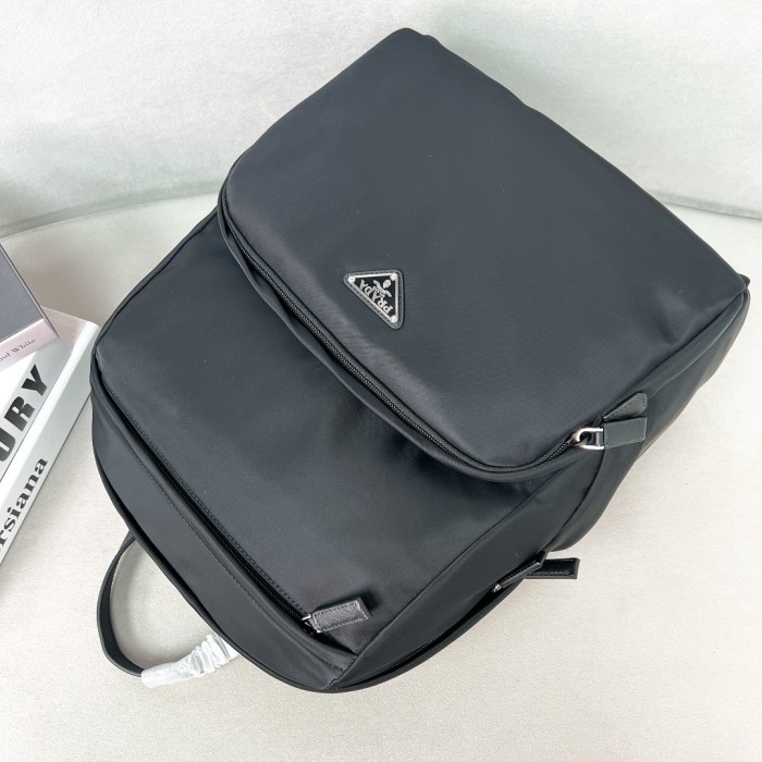 Re-Nylon And Saffiano Leather Backpack“39*30*17CM”-089=