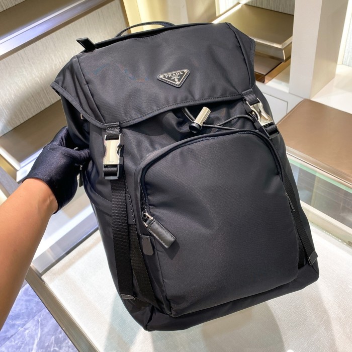 Re-Nylon and Saffiano leather backpack“45*27*17CM”-089=