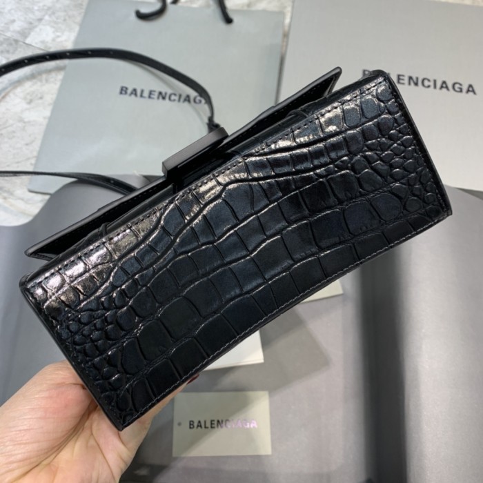 Hourglass Crocodile Embossed Handbag XS“19*11*8CM”-006=