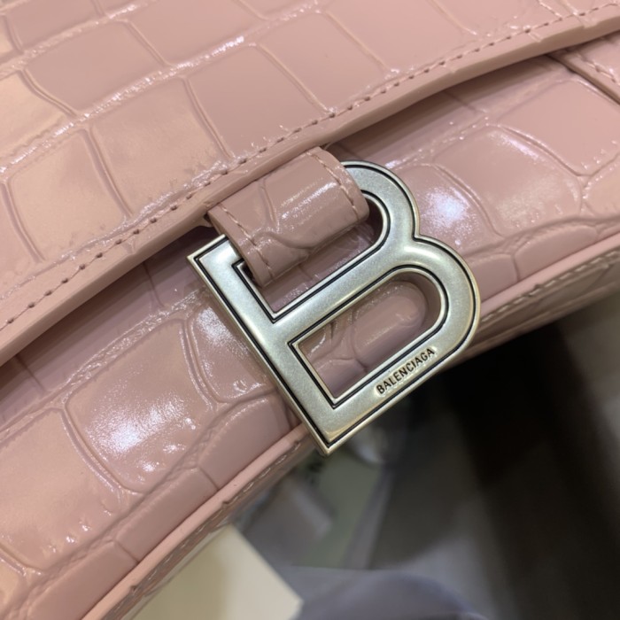 Hourglass Crocodile Embossed Handbag Small“23*14*10CM”-086=