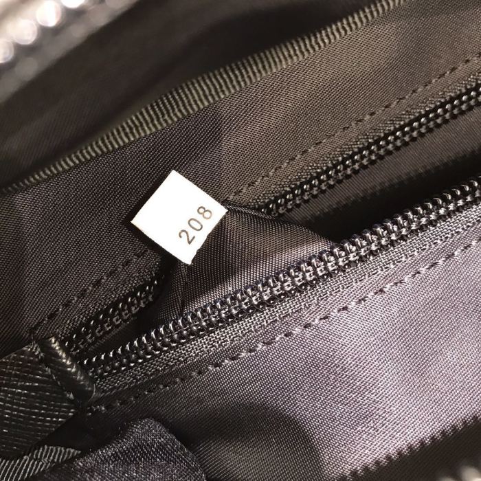 Re-Nylon And Saffiano Leather Travel Pouch“23*10*3CM”-005=