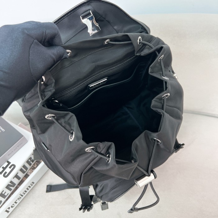Re-Nylon And Brushed Leather Backpack“45*27*17CM”-0801=