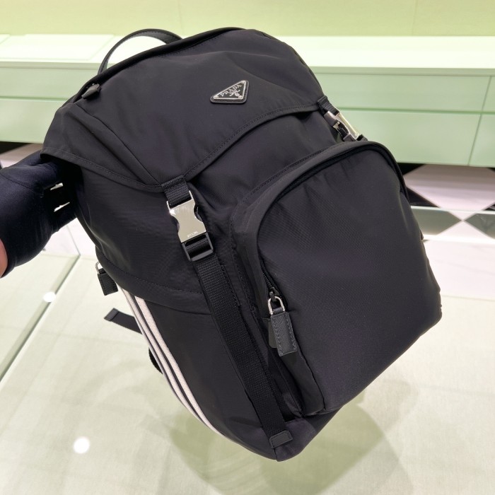 Re-Nylon And Saffiano Leather Backpack“45*27*17CM”-089=