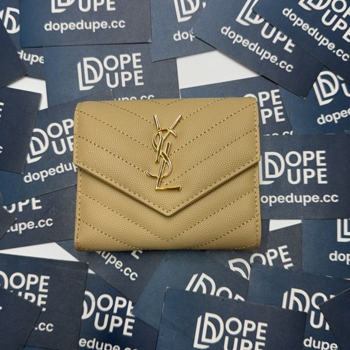 CASSANDRE MATELASSé Compact Tri Fold Wallet in Grain de Poudre Leather“12.5*10*2.5CM”-003