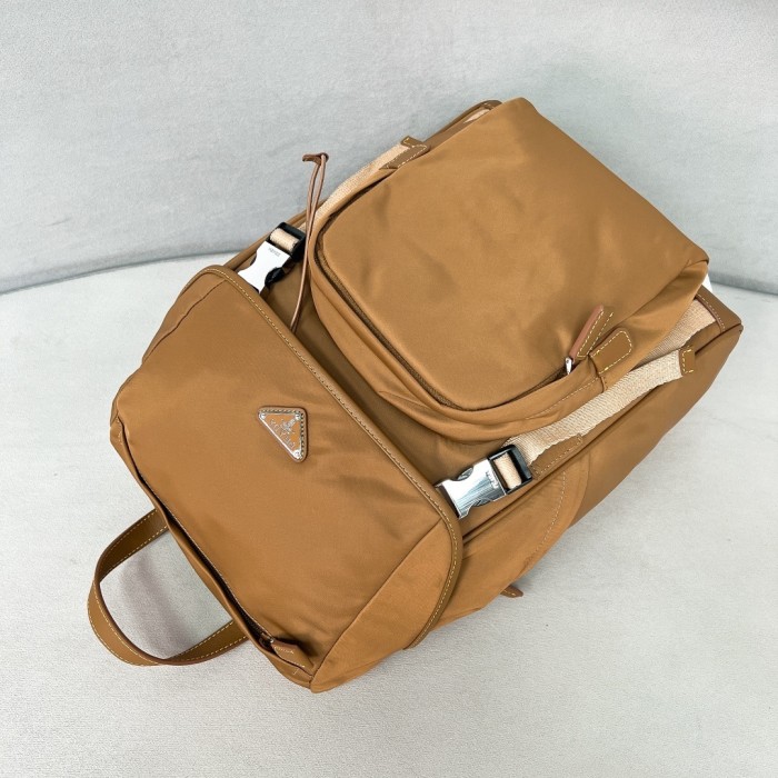 Re-Nylon and Saffiano leather backpack“45*27*17CM”-089=