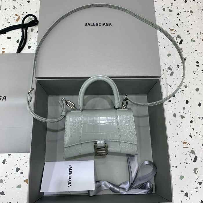 Hourglass Crocodile Embossed Handbag XS“19*11*8CM”-006=