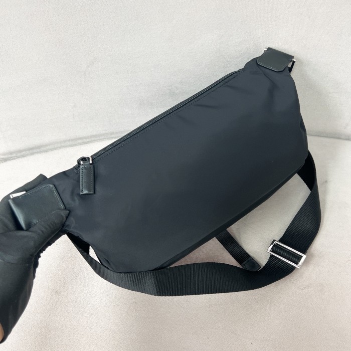 Re-Nylon And Leather Shoulder Bag“27*18*14CM”-088=
