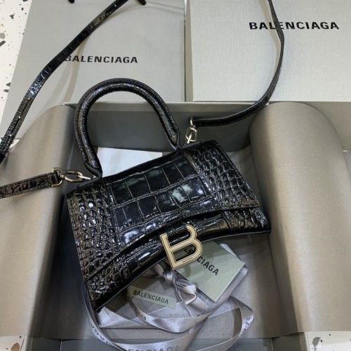 Hourglass Crocodile Embossed Handbag XS“19*11*8CM”-006=