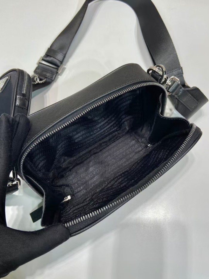 Brique Saffiano Leather Bag“19*12*5.5CM”-084=