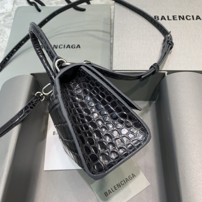 Hourglass Crocodile Embossed Handbag XS“19*11*8CM”-006=
