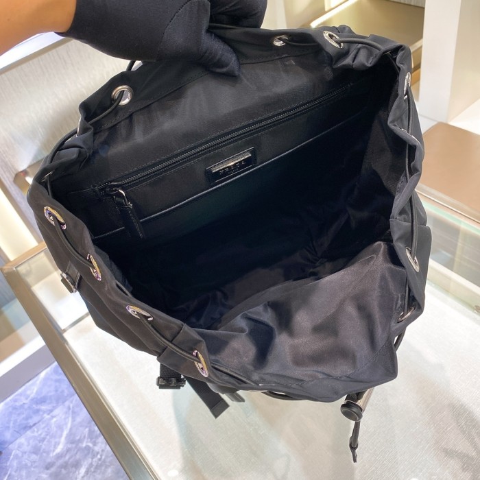 Re-Nylon and Saffiano leather backpack“45*27*17CM”-089=