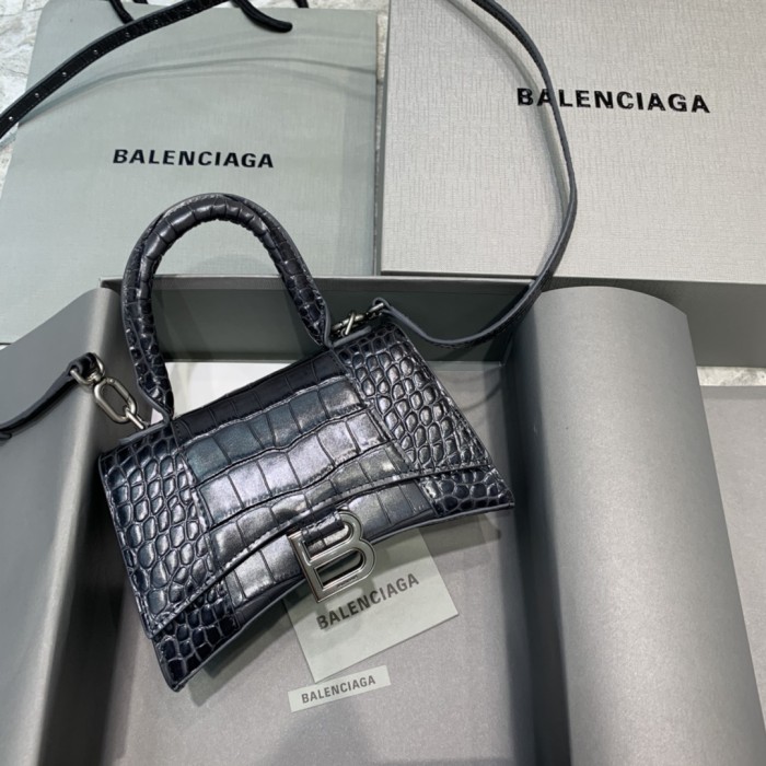 Hourglass Crocodile Embossed Handbag XS“19*11*8CM”-006=