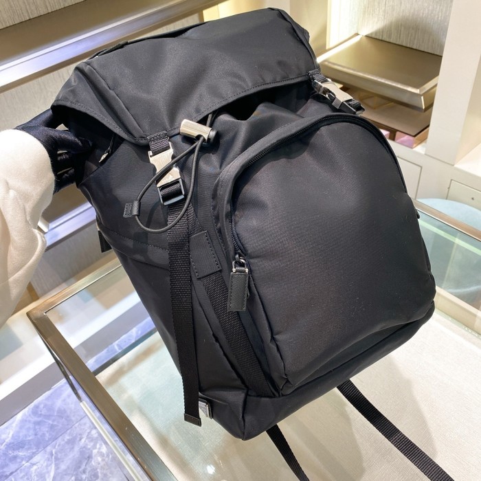 Re-Nylon and Saffiano leather backpack“45*27*17CM”-089=