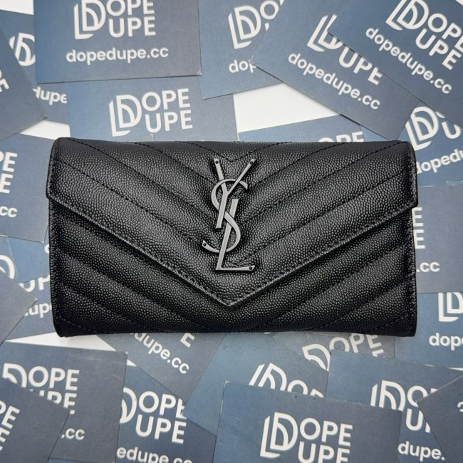 CASSANDRE MATELASSé Large Flap Wallet in Grain de Poudre Leather“19*11*3CM”-083