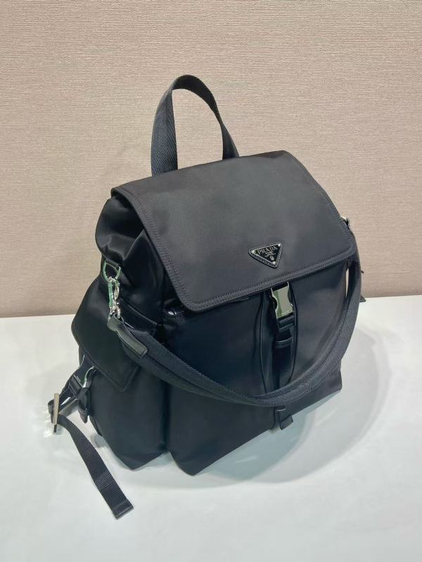 Re-Nylon and leather backpack“39*37*20CM”-008=