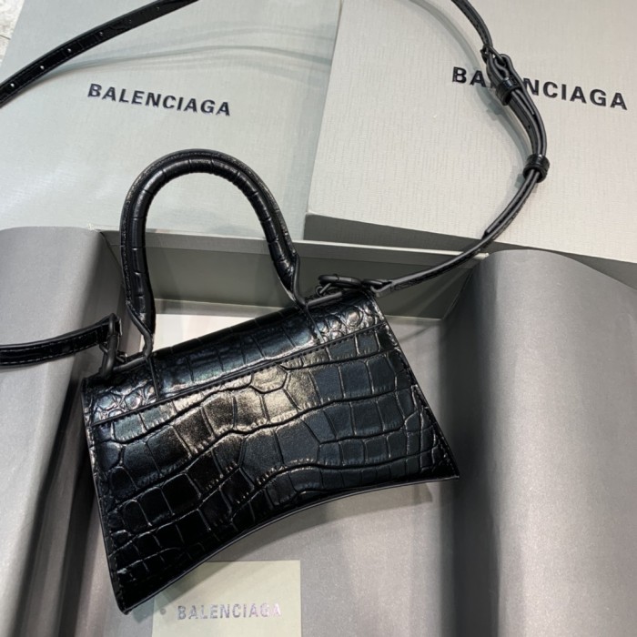 Hourglass Crocodile Embossed Handbag XS“19*11*8CM”-006=