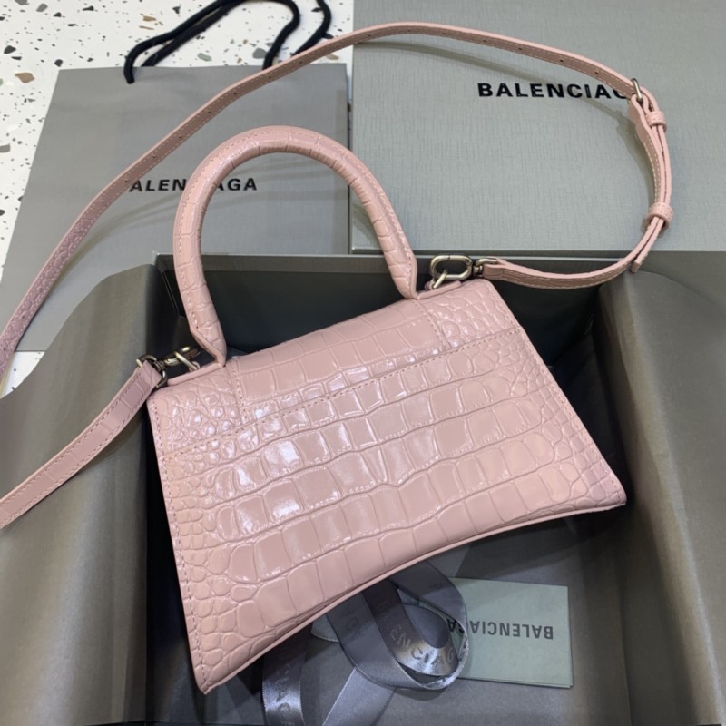 Hourglass Crocodile Embossed Handbag Small“23*14*10CM”-086=