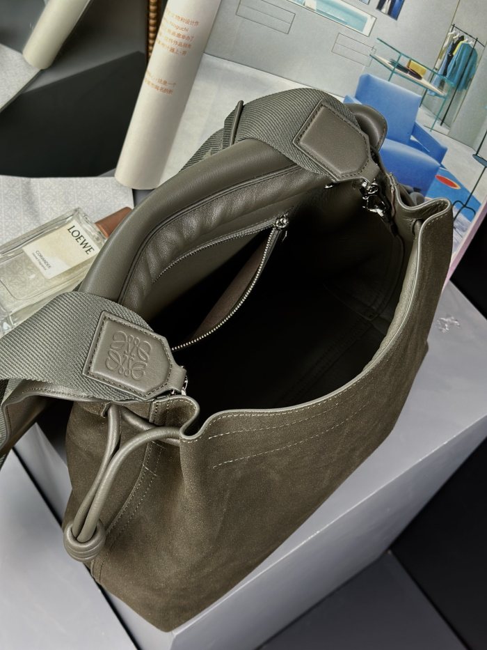 Flamenco satchel in suede calfskin“34*24*14”CM”-038=