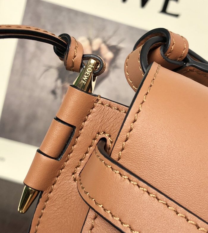 Mini Gate Dual bag in soft calfskin and jacquard“15*12.5*9CM”-055=