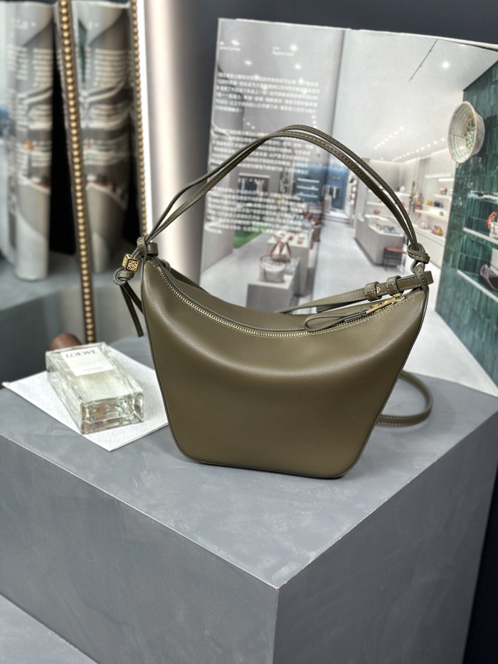 Mini Hammock hobo in classic calfskin“28*17*9.5CM”-006=