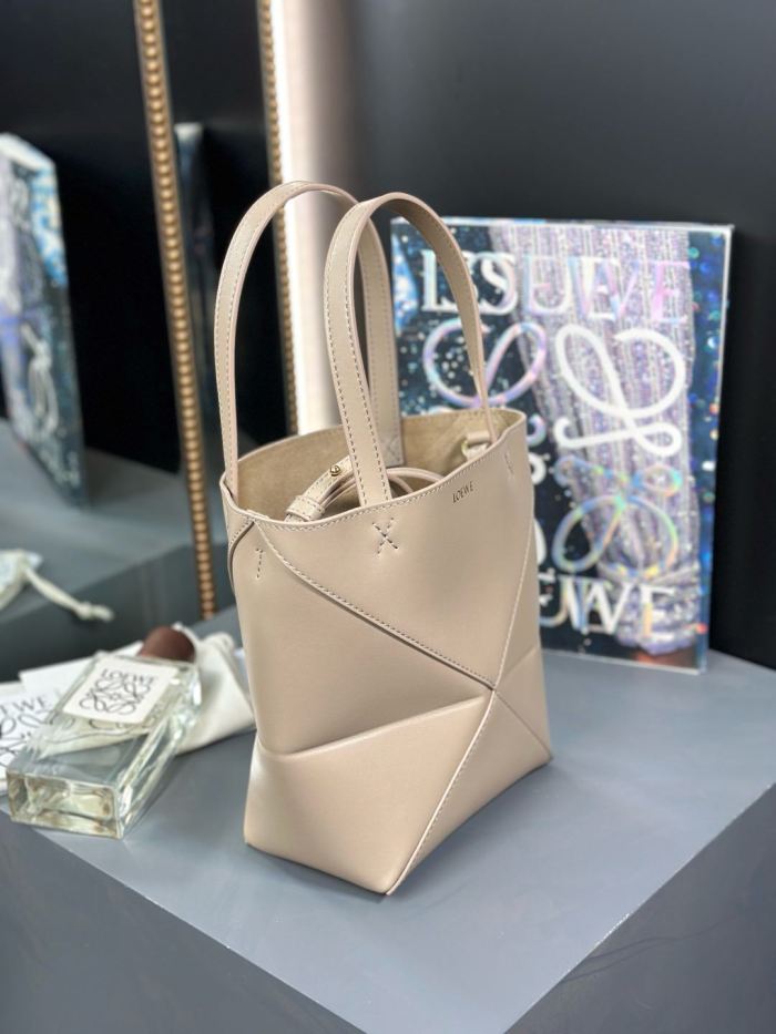 Mini Puzzle Fold tote in shiny calfskin“20*16.5*9.5CM”-085=