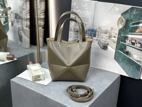 Mini Puzzle Fold tote in shiny calfskin“20*16.5*9.5CM”-085=