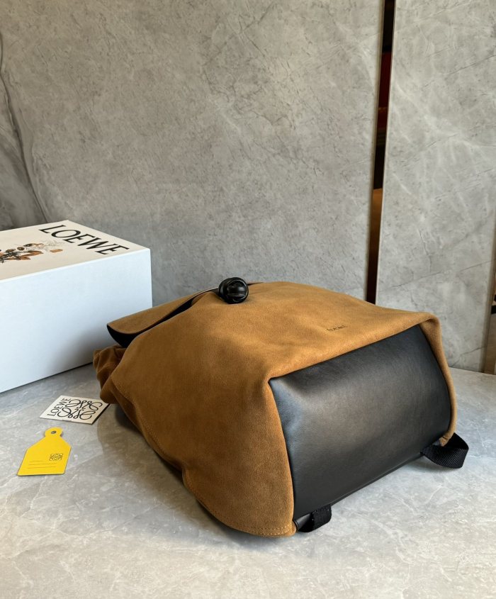 Flamenco Backpack In Pressed Suede Brown“40*36*16CM”-0311=