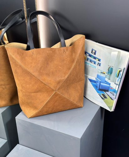 XL Puzzle Fold tote in suede calfskin“42*41*18CM”-057=
