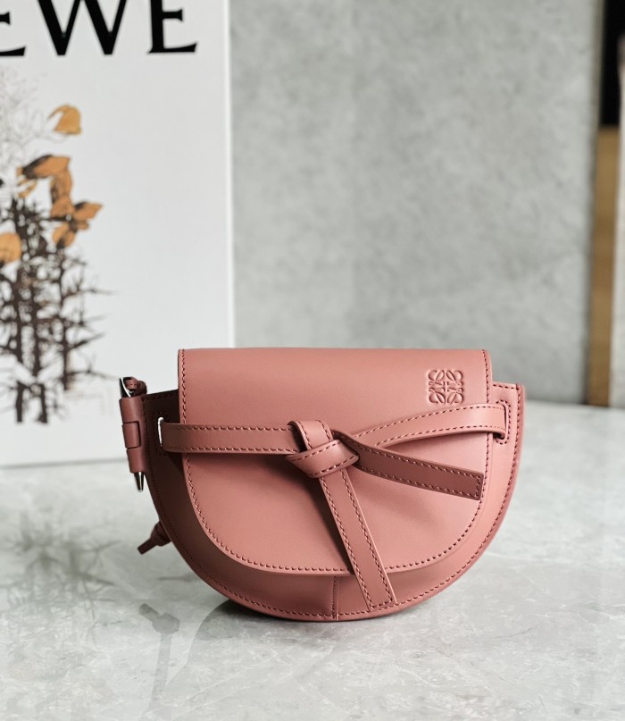 Mini Gate Dual Bag In Soft Calfskin And Jacquard“21*12.5*9.5CM”-007=