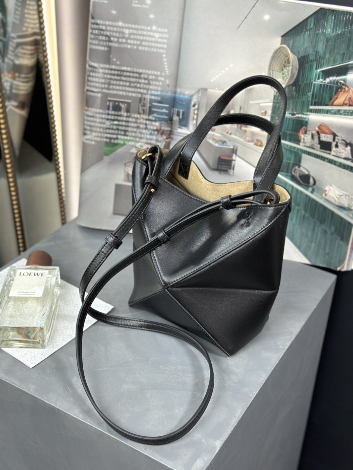 Mini Puzzle Fold tote in shiny calfskin“20*16.5*9.5CM”-085=