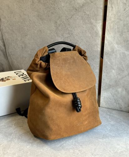 Flamenco Backpack In Pressed Suede Brown“40*36*16CM”-0311=