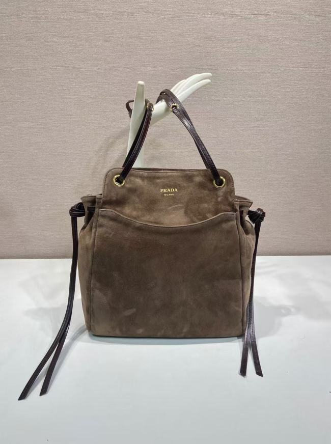 Suede Drawstring Bucket Bag“32*28*14CM”-039=