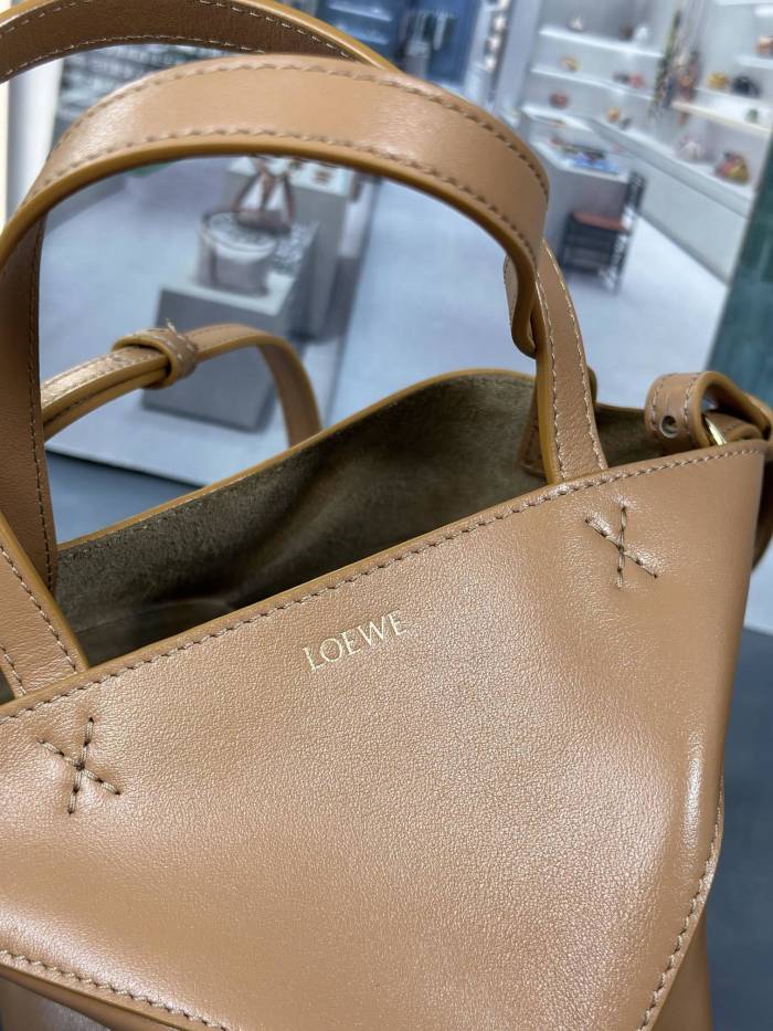 Mini Puzzle Fold tote in shiny calfskin“20*16.5*9.5CM”-085=
