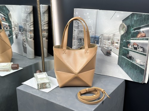Mini Puzzle Fold tote in shiny calfskin“20*16.5*9.5CM”-085=