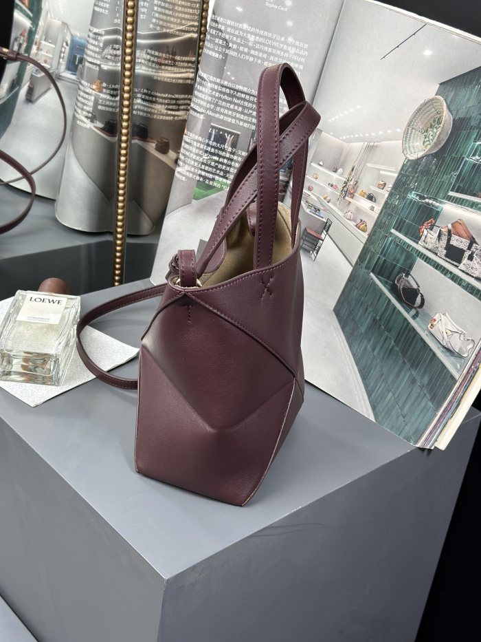 Mini Puzzle Fold tote in shiny calfskin“20*16.5*9.5CM”-085=