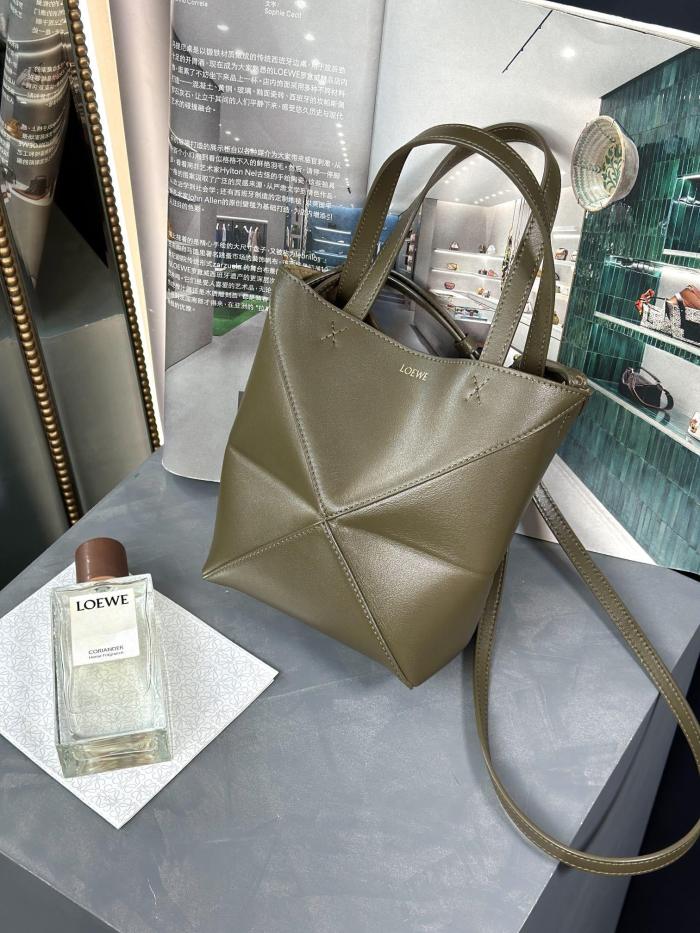 Mini Puzzle Fold tote in shiny calfskin“20*16.5*9.5CM”-085=