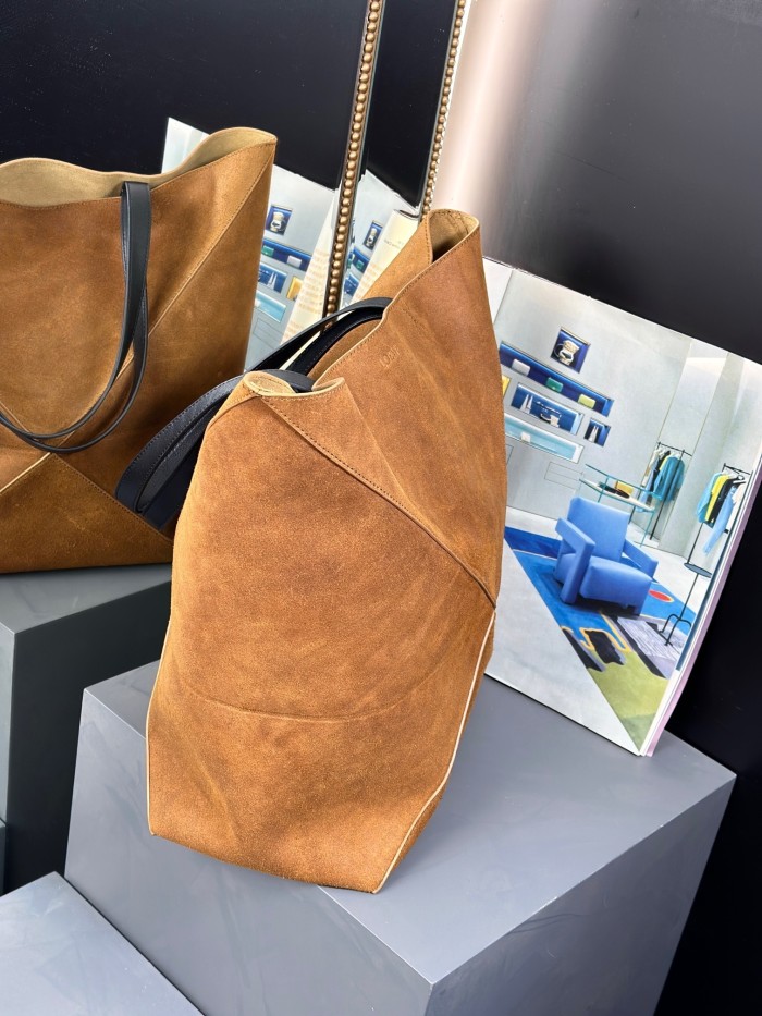 XL Puzzle Fold tote in suede calfskin“42*41*18CM”-057=