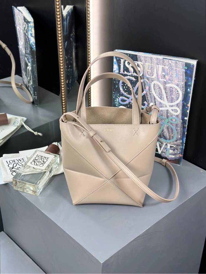 Mini Puzzle Fold tote in shiny calfskin“20*16.5*9.5CM”-085=