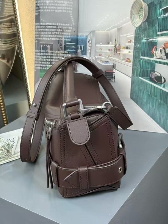 Small Puzzle Biker bag in shiny calfskin“24*16*10CM”-038=
