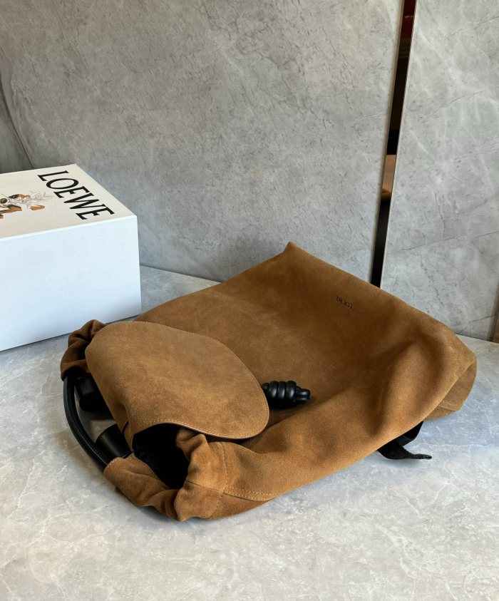 Flamenco Backpack In Pressed Suede Brown“40*36*16CM”-0311=