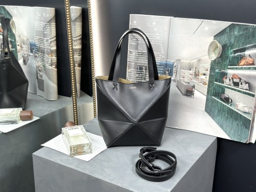 Mini Puzzle Fold tote in shiny calfskin“20*16.5*9.5CM”-085=