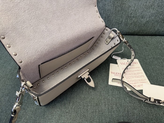 Rockstud Leather Shoulder Bag“24*12*6CM”-036=