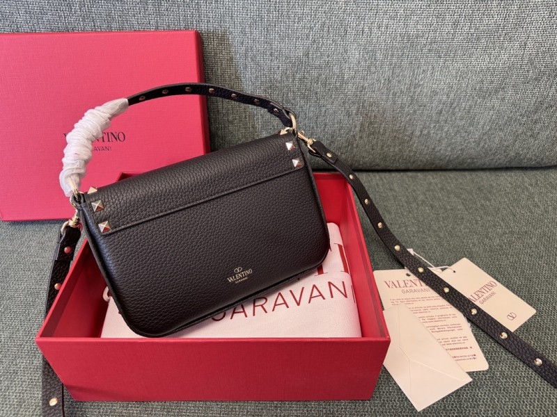 Rockstud Leather Mini Bag“19*13.5*3CM”-075=