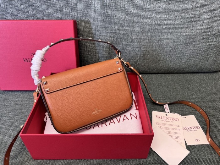 Rockstud Leather Mini Bag“19*13.5*3CM”-075=